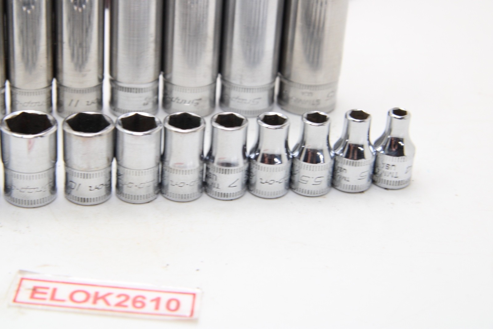 Snap On TMM & STMM 4-15mm 26 Piece 6 Point Shallow & Deep Chrome Socket Set USA