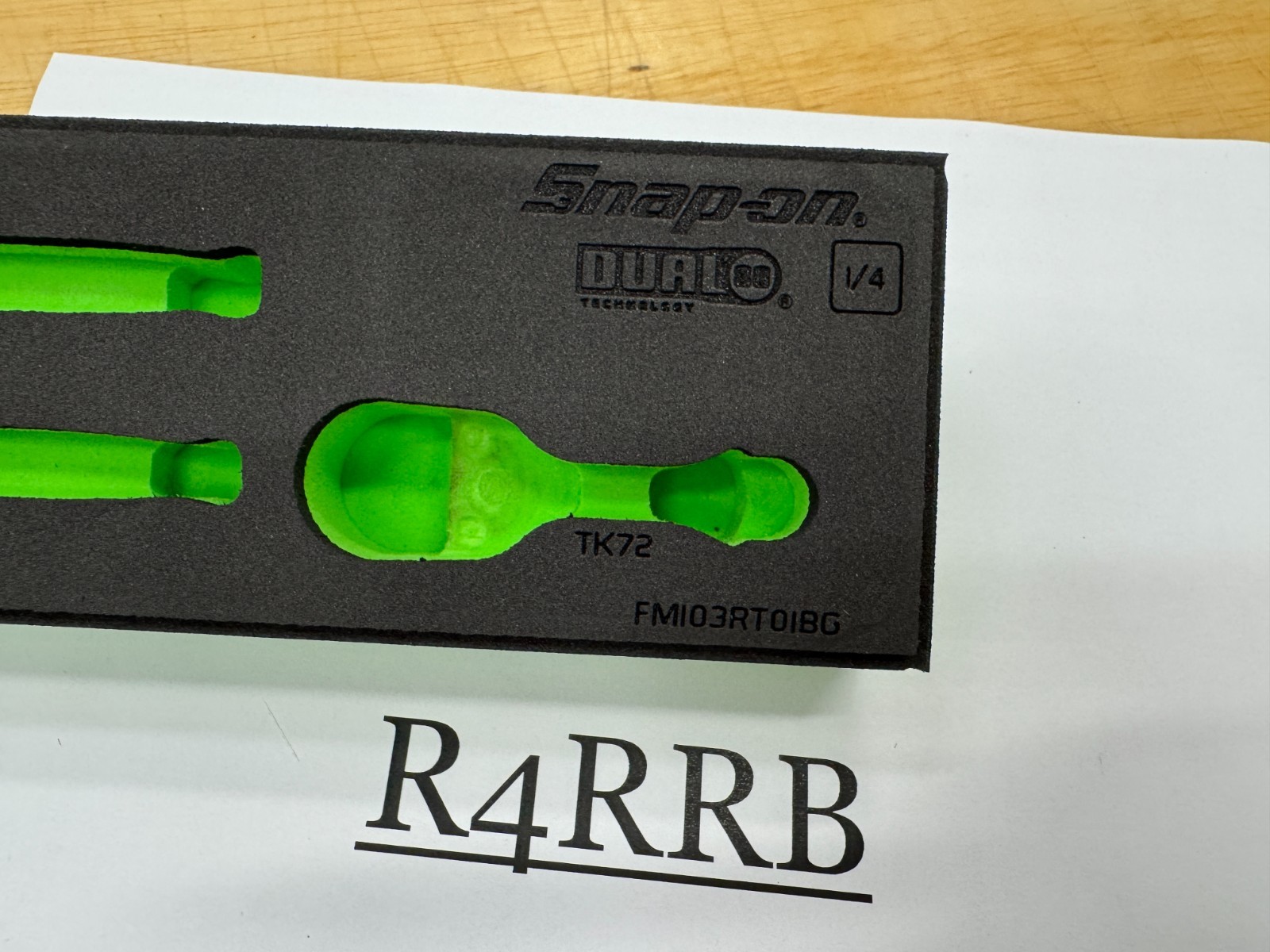 Snap-on Tools GREEN FOAM ORGANIZER for 3pc 1/4″ Drive Ratchet Set FM103RT01BG