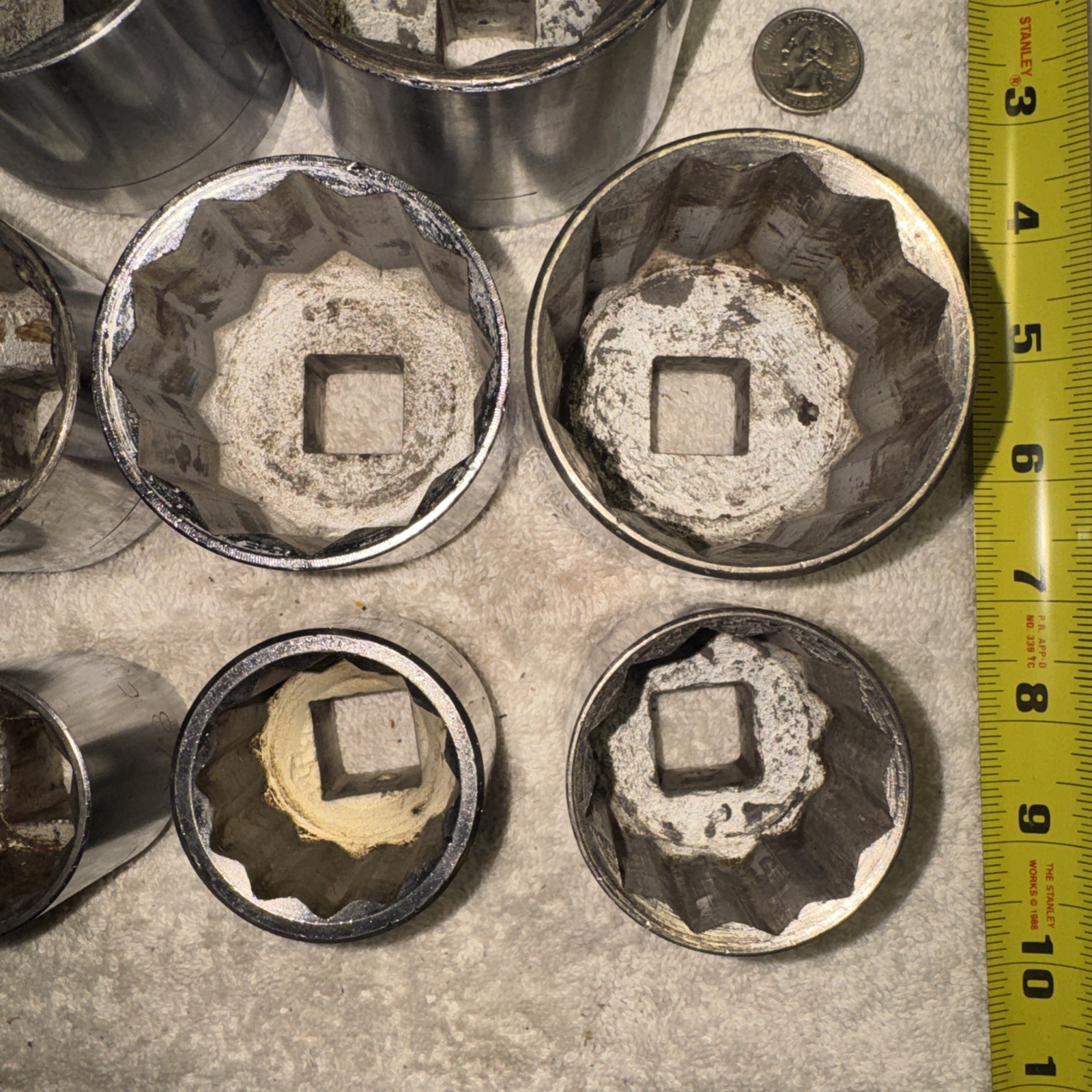 LARGE Craftsman 3/8 Drive Std Socket Lot Point 12 Pieces 1 5/16” – 2 3/8” CLEAN