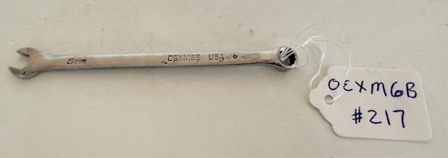 Snap On Tools OEXM6B Metric 6mm Short Combination Wrench 12 Point #217
