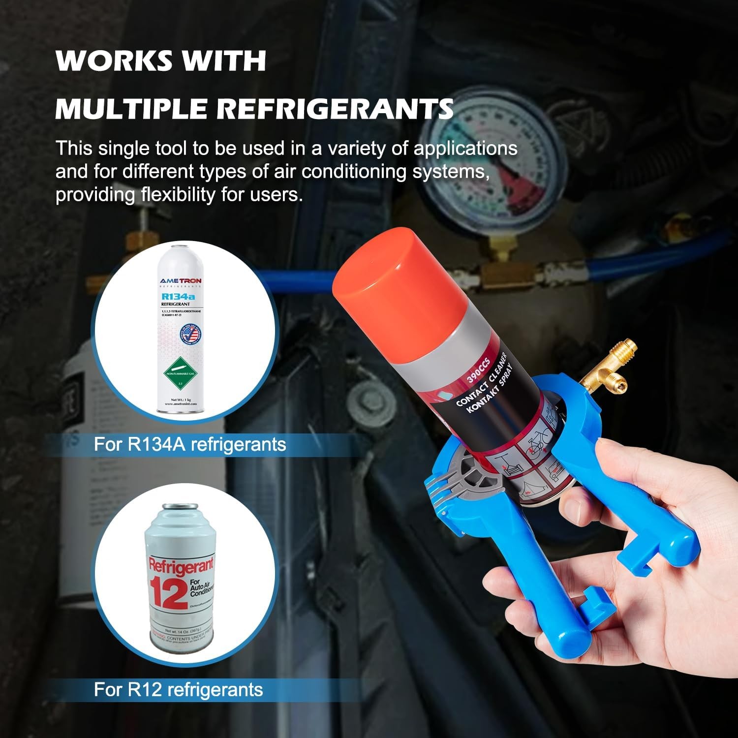 10102 Side Can Tap for R12 &R134A Refrigerant,Oil or Additive Multiple Can Sizes