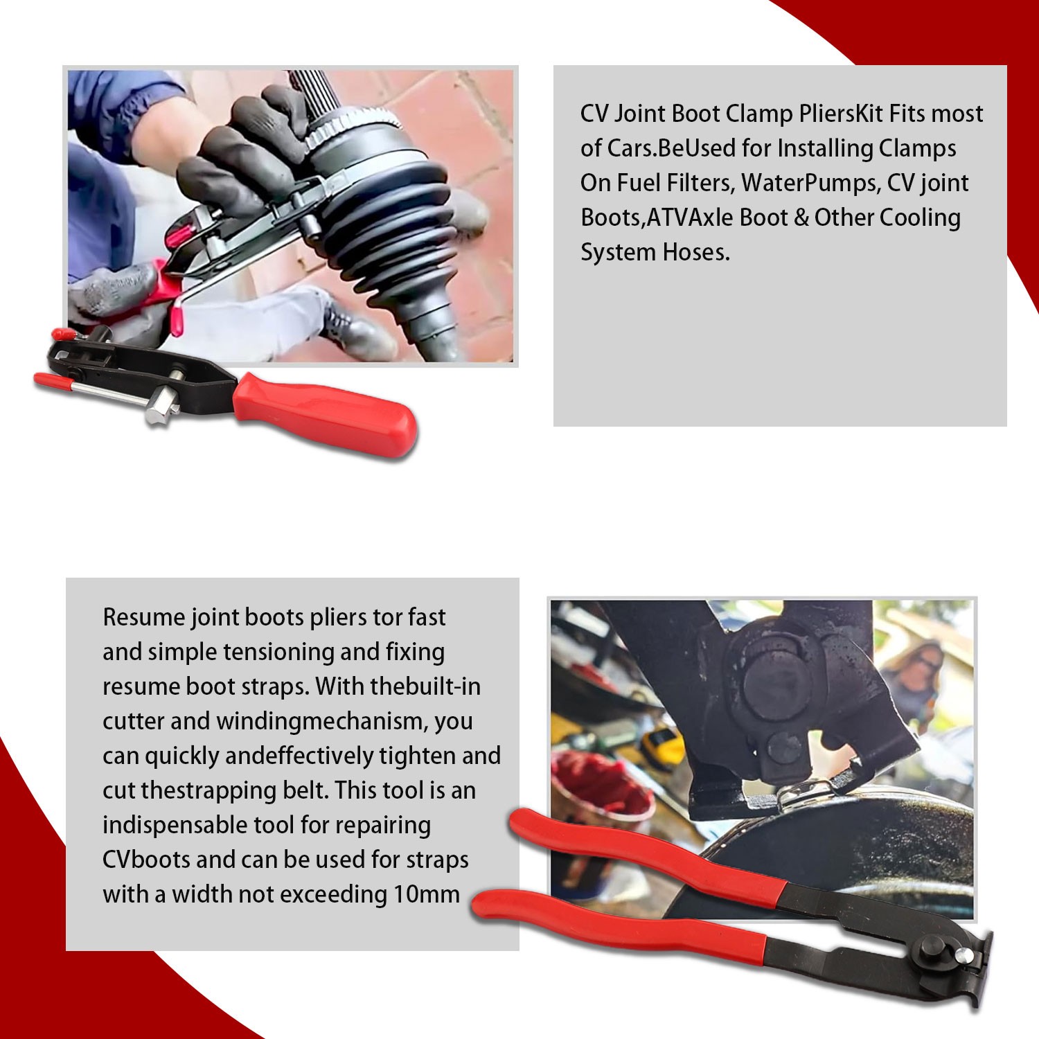 Fuel Line Pliers Set 5Pcs, Hose Remover, Clamp Tool, Auto Maintenance Kit