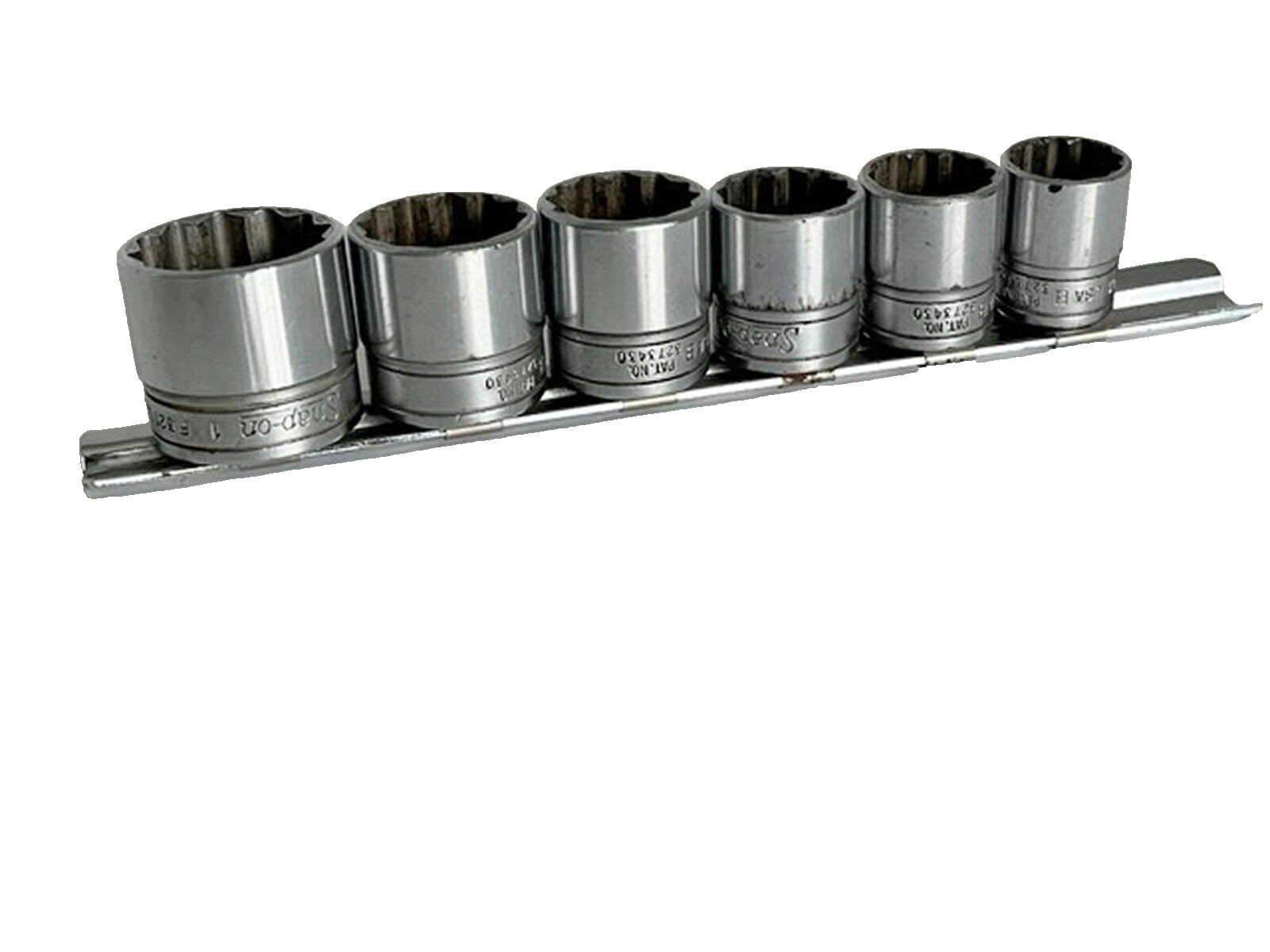 SNAP-ON TOOLS 6-piece 12 Point 3/8″ Drive SAE Sockets on Rail 5/8″ to 1″ Sizes