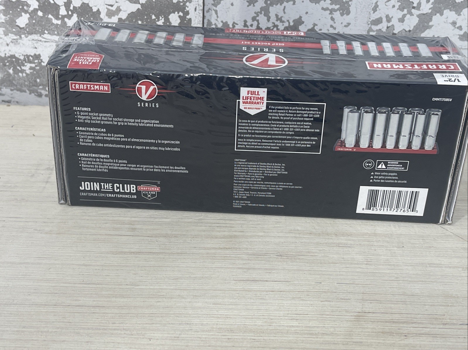 Craftsman V-Series 1/2″ Drive Metric 6 Point 13pc Deep Socket Set CMMT17595V