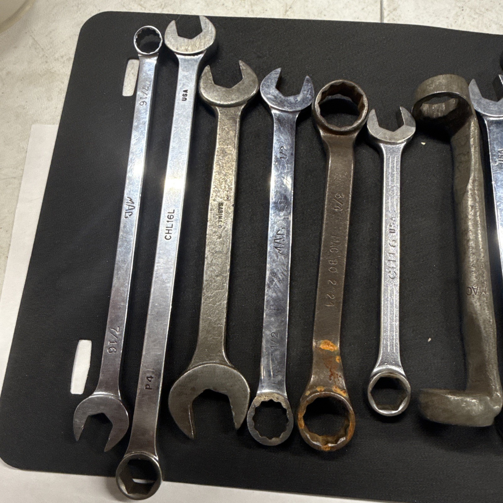 Mac Tools Wrench Lot Combination , Valve , Box 14 Pieces