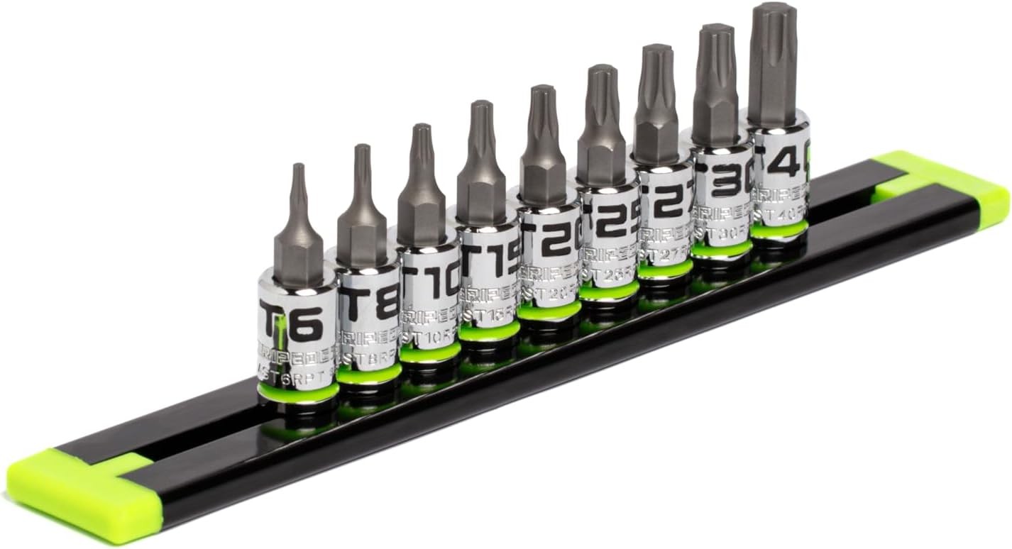 GRIPEDGE Tools | 9PC RPT Star Driver Set | Sizes T6 – T40 | 1/4» One Size