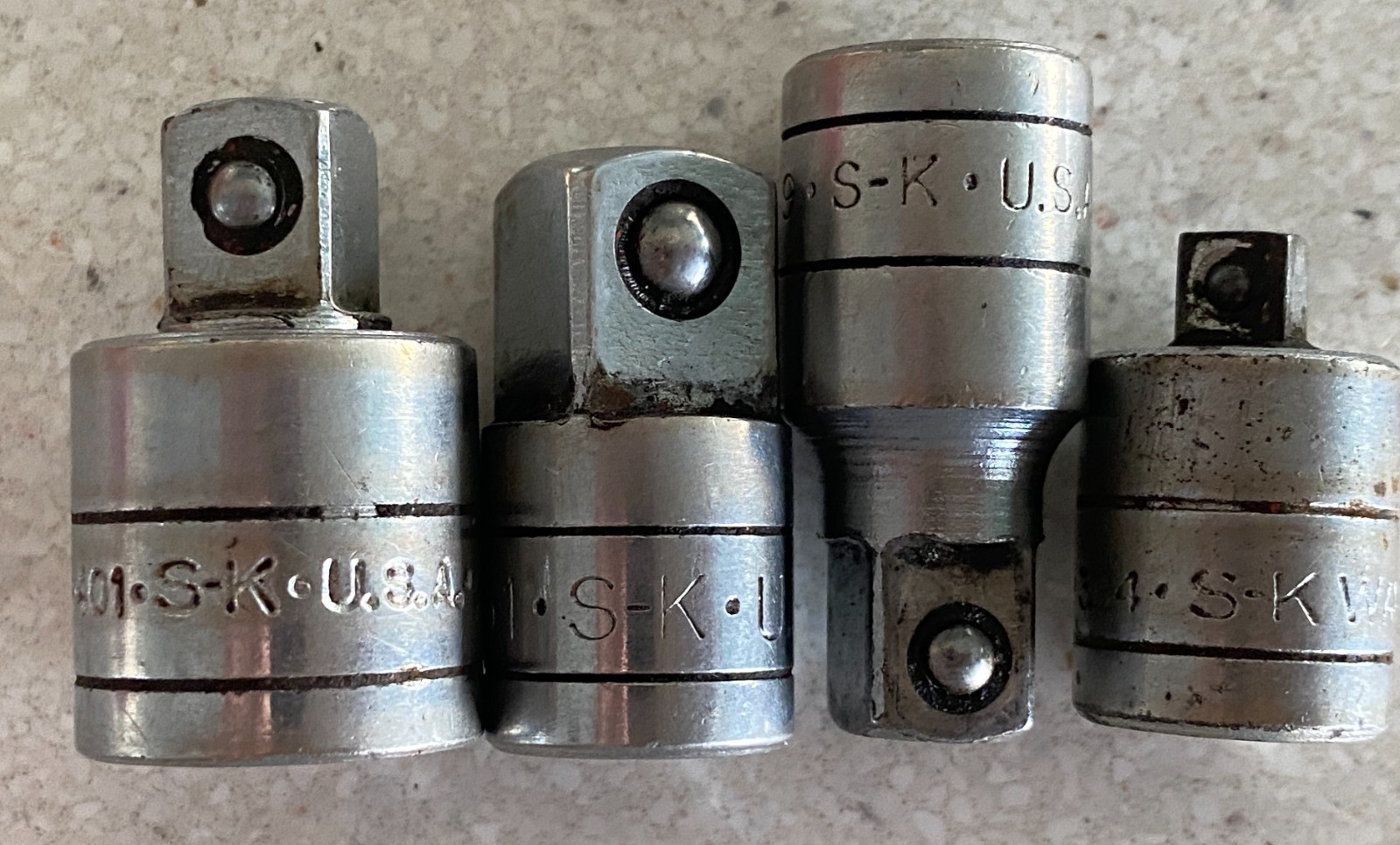 SK Tools Socket Reducer Adapter USA Lot of 4 1/2″ 3/8″ 1/4″ & 3/8″ Extension