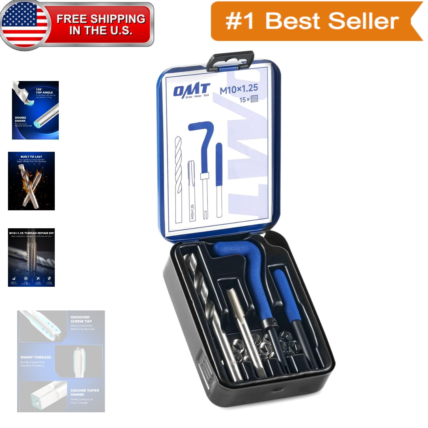 Helicoil Thread Repair Set: Effortless M10x1.25 Kit with High-Speed Tools
