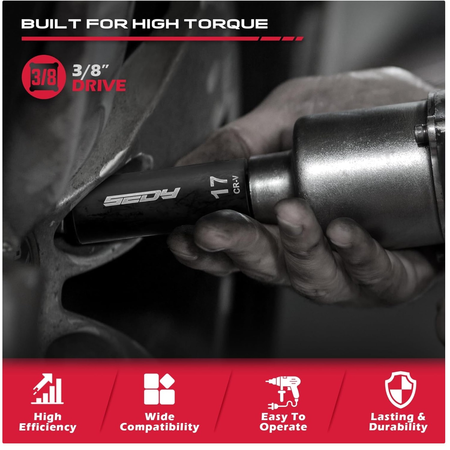 3/8″ Drive Socket Set – 49-Piece CR-V Construction