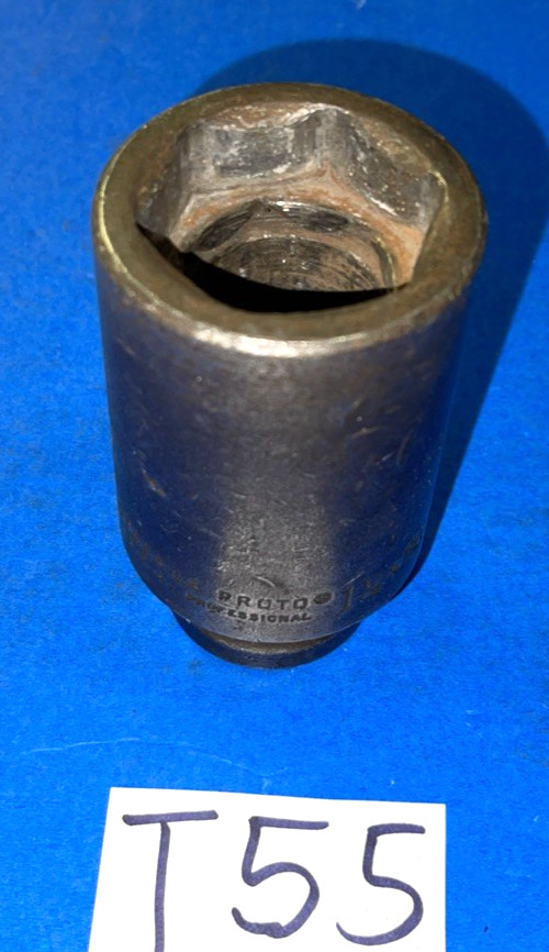 PROTO TOOLS 1 PIECE 3/4 DRIVE SAE. BUDD WHEEL IMPACT SOCKET 13/16-1-1/2