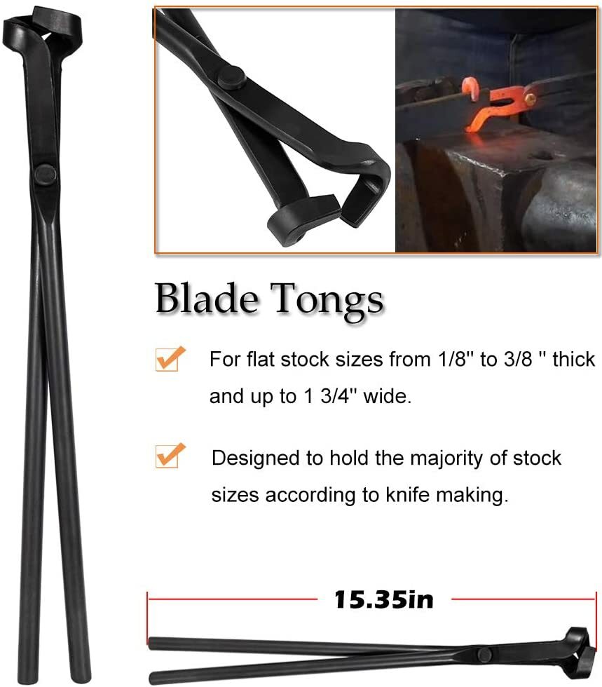 Blacksmith Tongs Tools Set For Anvil, Knife Making Set Vise Anvil Forge Tool