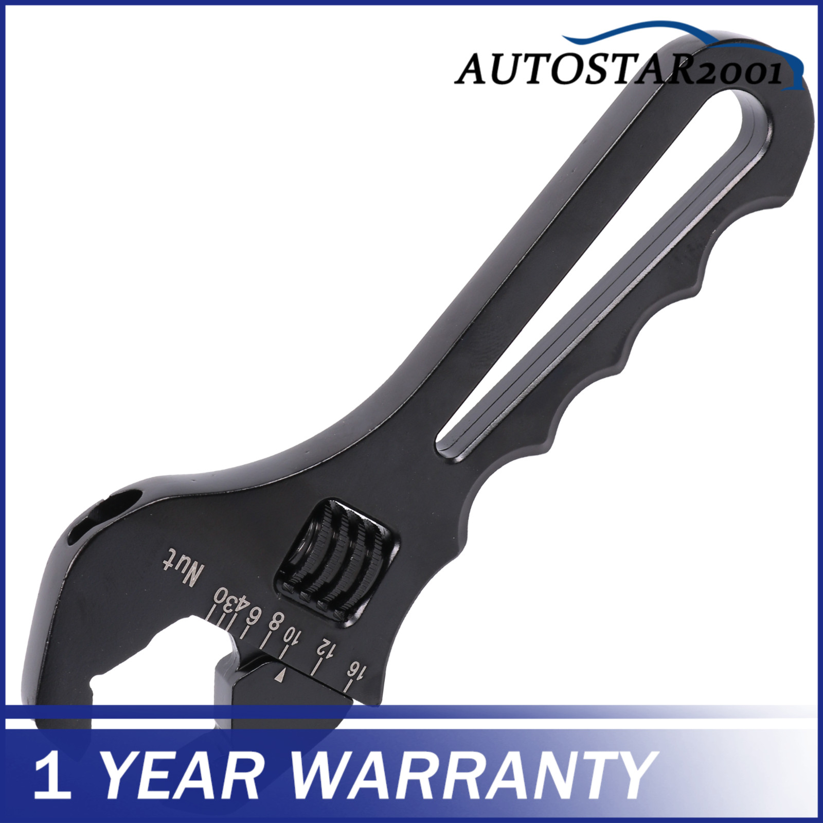 Black 3AN-16AN Adjustable Wrench Tool Spanner Aluminum For Hose End Fitting