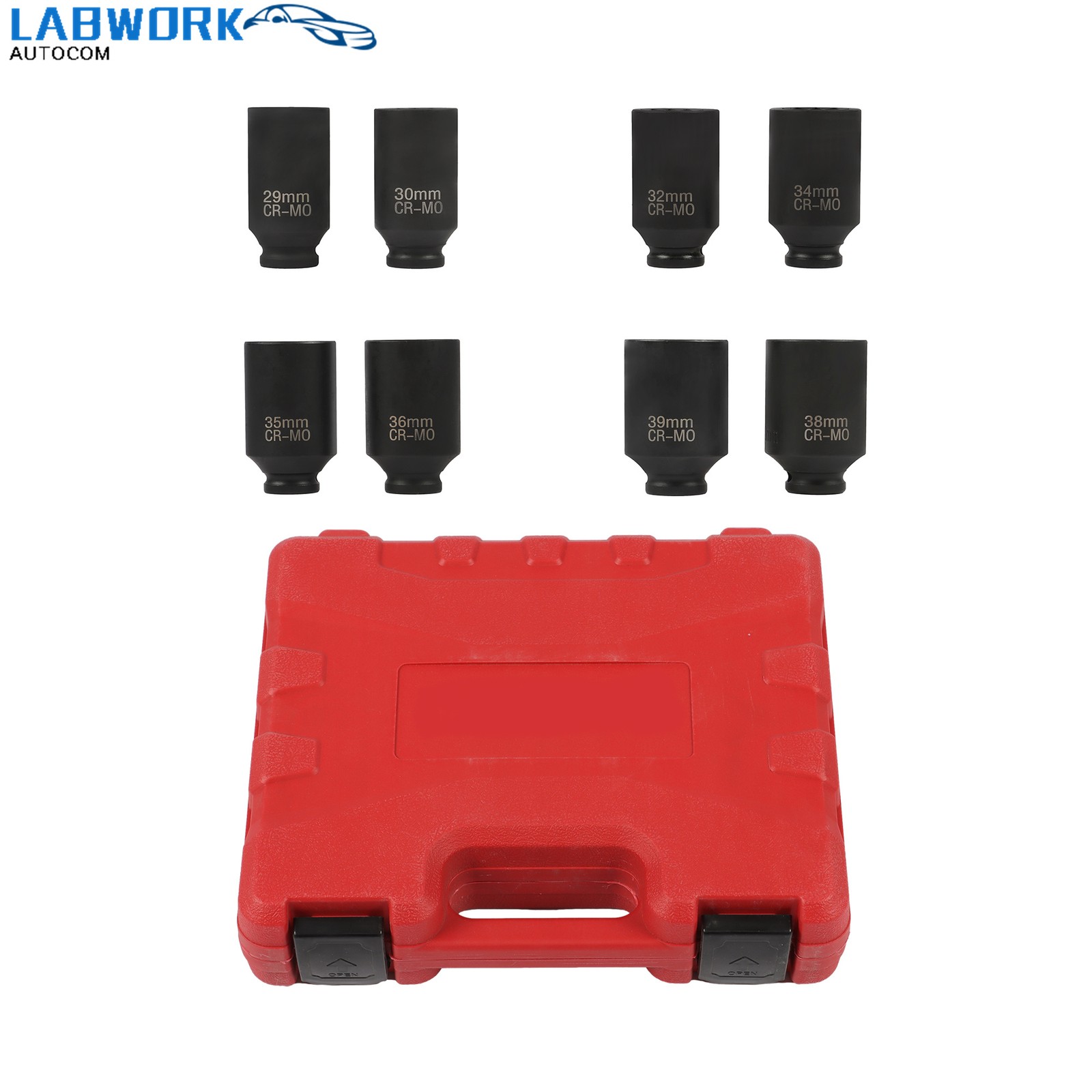 1 Set 8Pcs 12 Point 1/2″ Drive Deep Spindle Axle Nut Impact Socket Set