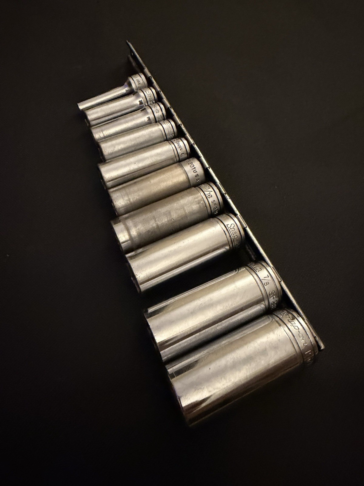 Snap On 10 Piece 3/8” Deep Chrome Sockets 1/4 – 15/16 – SFS