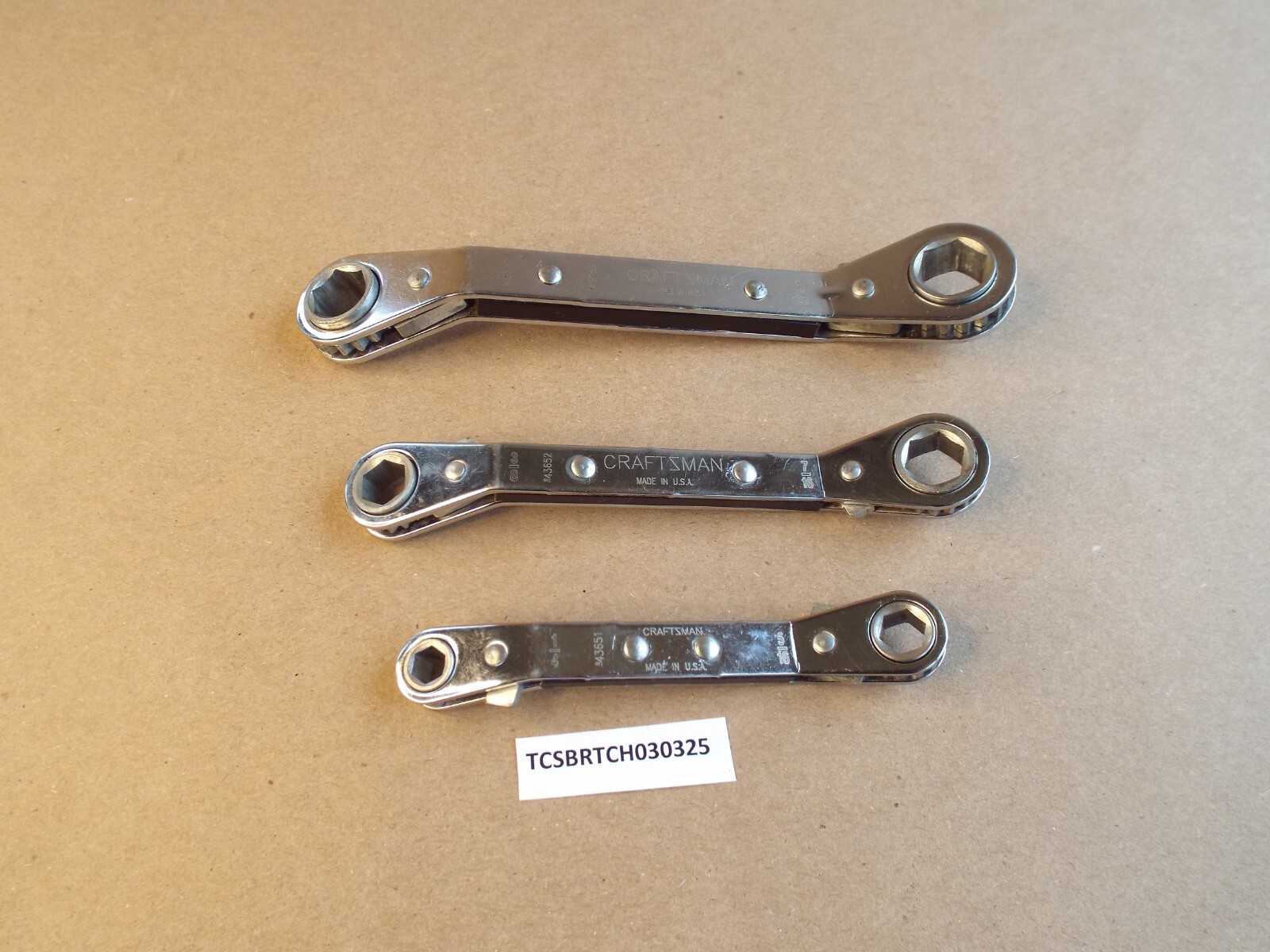 3 VTG Craftsman Box End Ratchet Wrench 1/4″ to 9/16″ USA 6 Point – Nice !