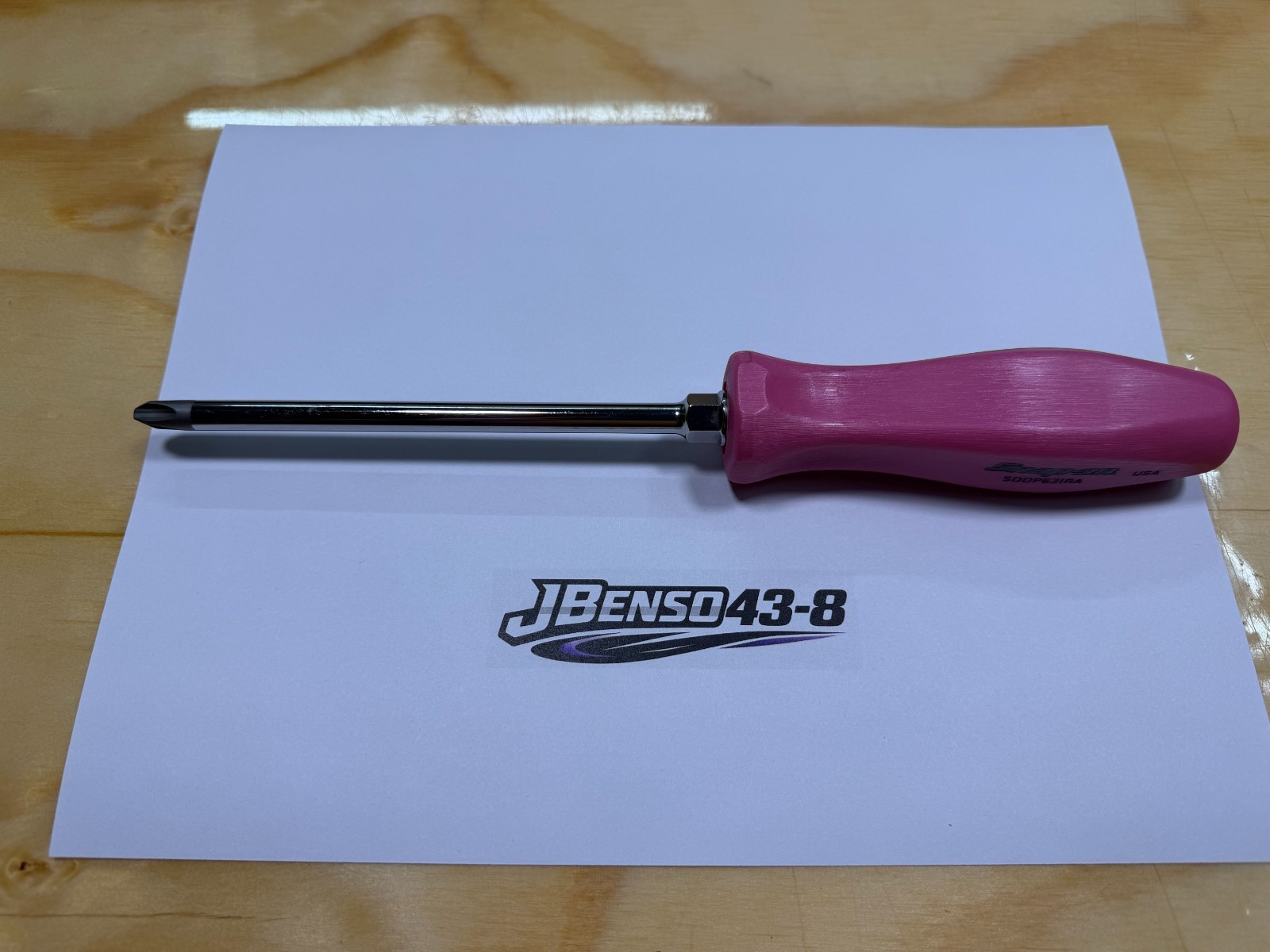 Snap-on Tools USA NEW PEARL PINK #3 Phillips Hard Handle Screwdriver SDDP63IRAPP