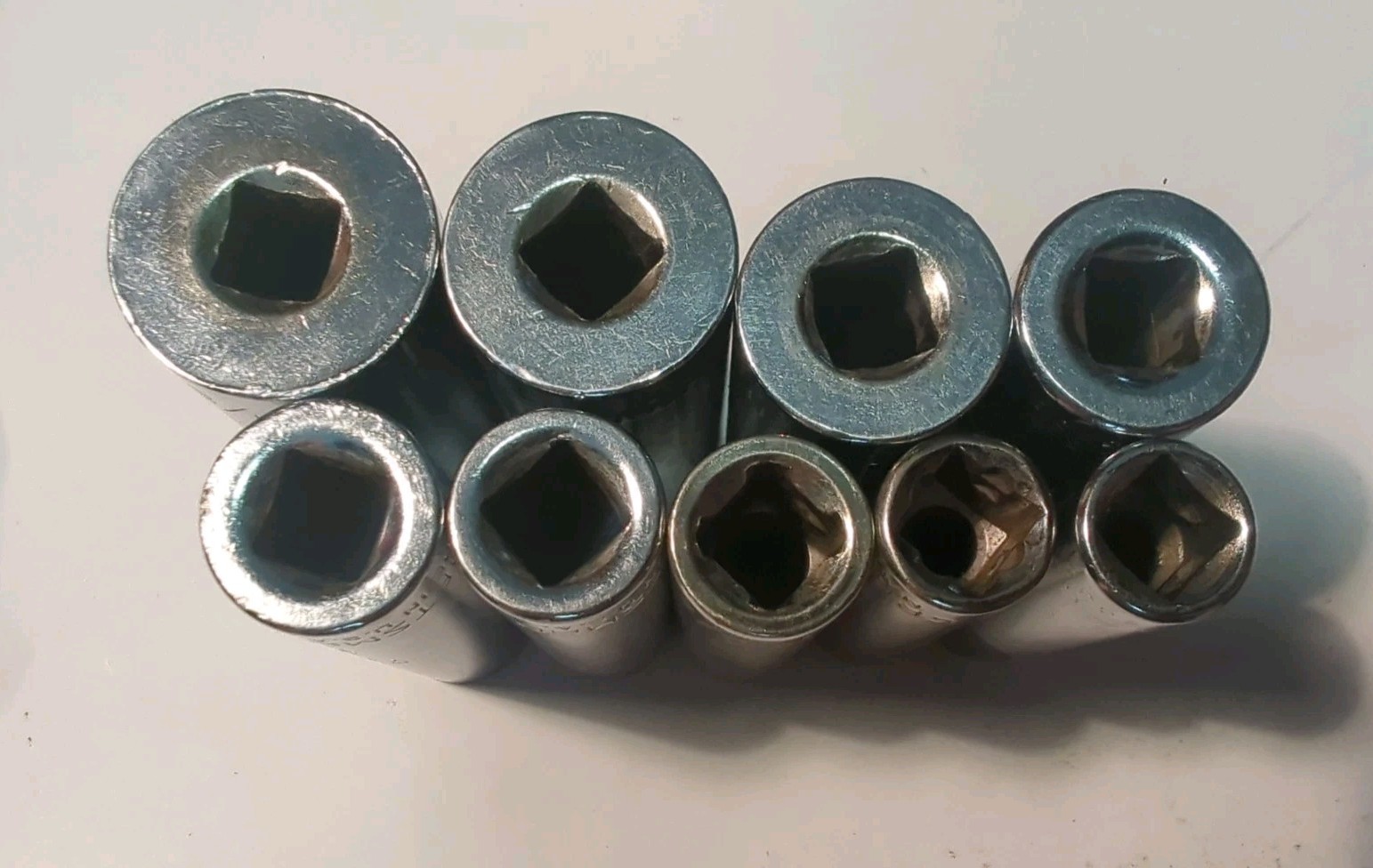 Nice Craftsman 9pc 3/8 Drive 6Pt Deep SAE Socket Set 3/8-7/8 G Series USA 433XX