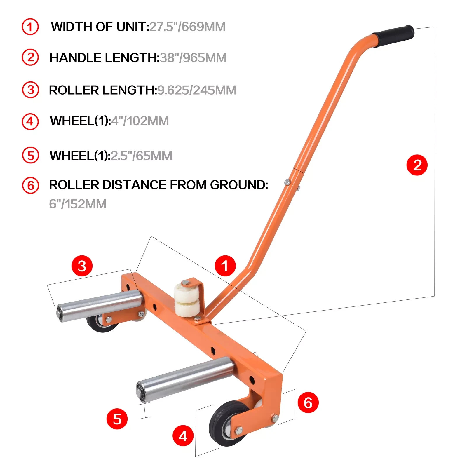 Heavy-Duty Adjustable Truck Tire Wheel Dolly Cart , 330 lbs Capacity