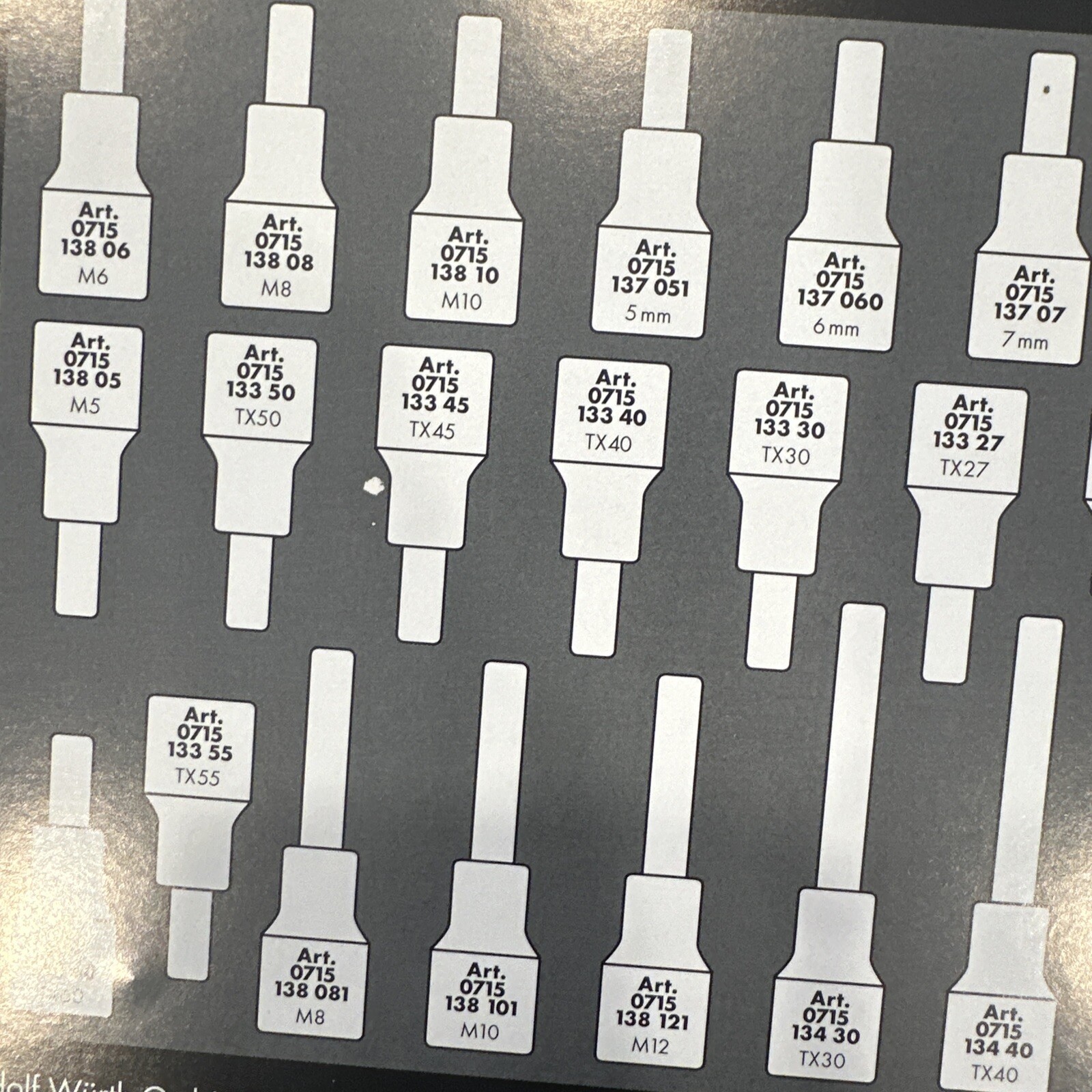 Wurth ZEBRA 1/2 Inch Torx, Multi-Point (12-Pt), & Allen Socket Set 31 Pc W/ Case