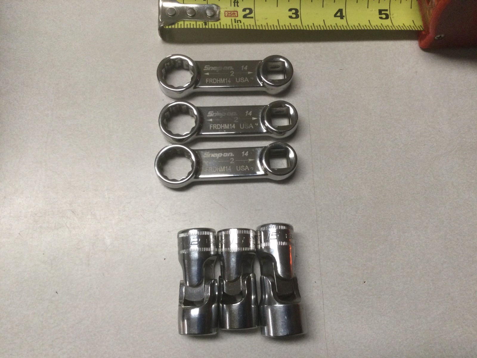 Snap On 3pcs. 3/8″ Drive 6-Point Metric Swivel Socket Set 12/13/15mm + More