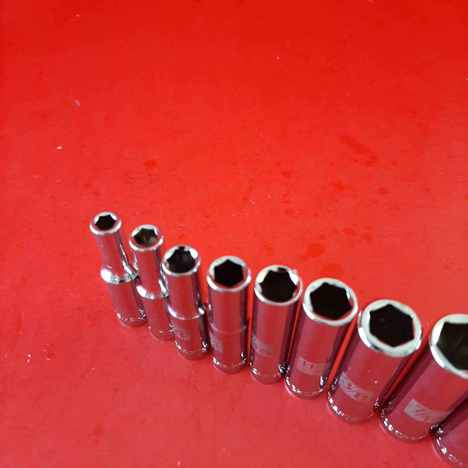 New Craftsman Easy Read 10 Piece 1/4 Drive SAE 6 PT Deep Socket Set 3/16-9/16″