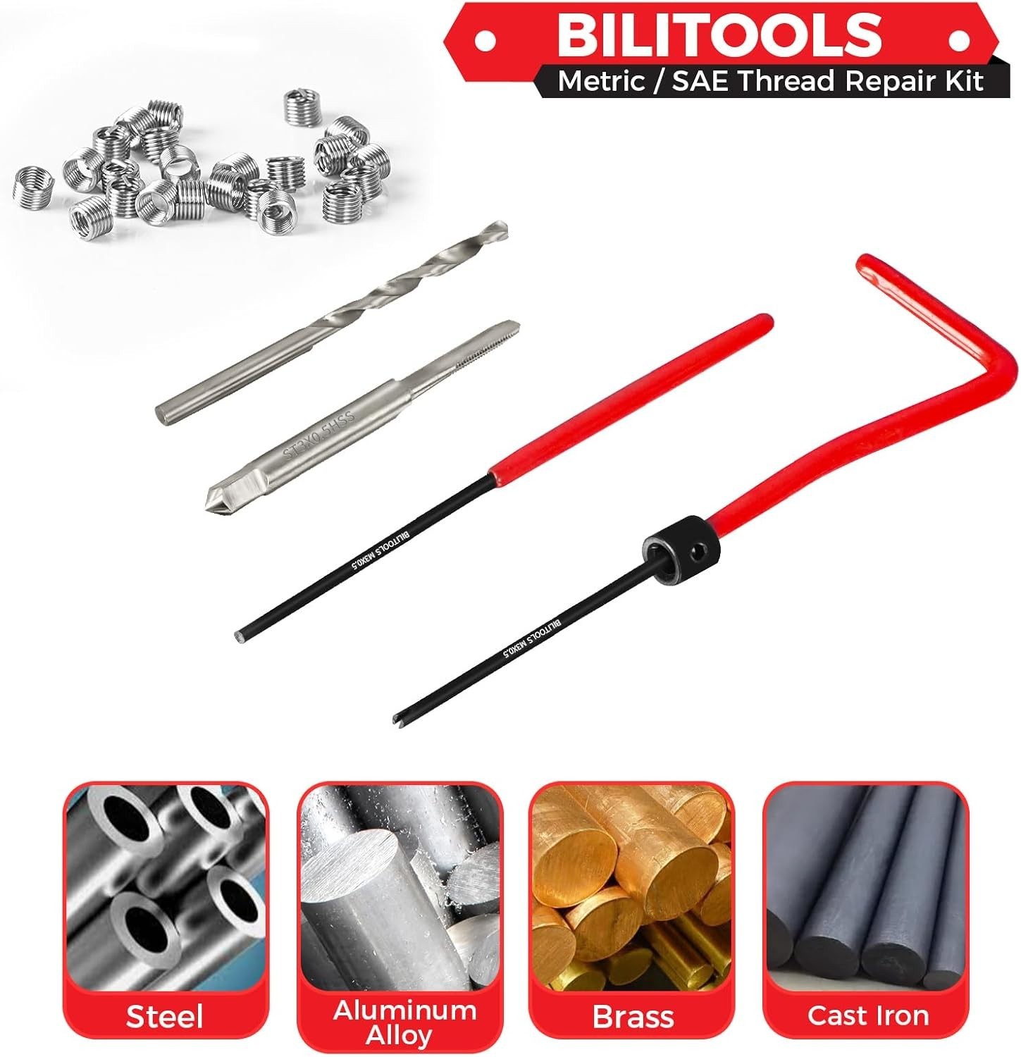 Complete Helicoil Thread Repair Kit – High Torque Performance in Compact Case