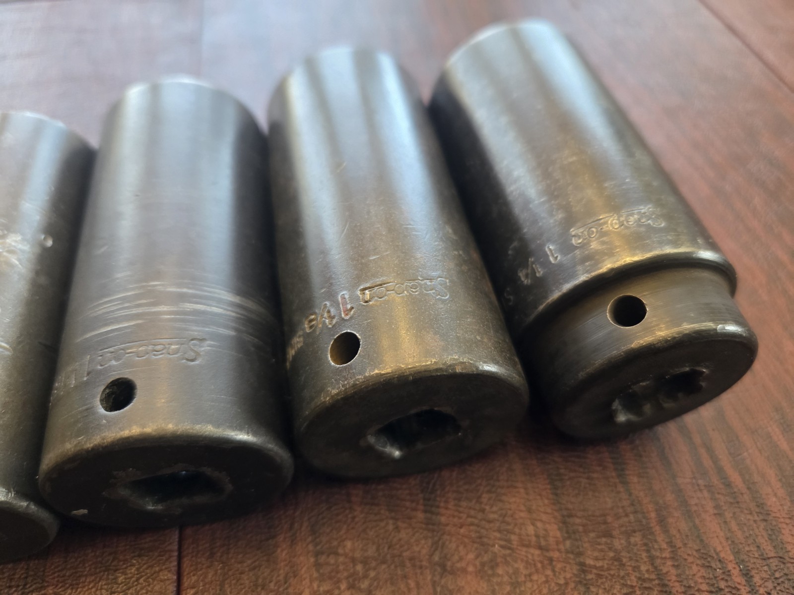 Snap On Tools Large 13 Piece Deep SAE 6 Point Impact Socket Set 7/16″ TO 1-1/4″