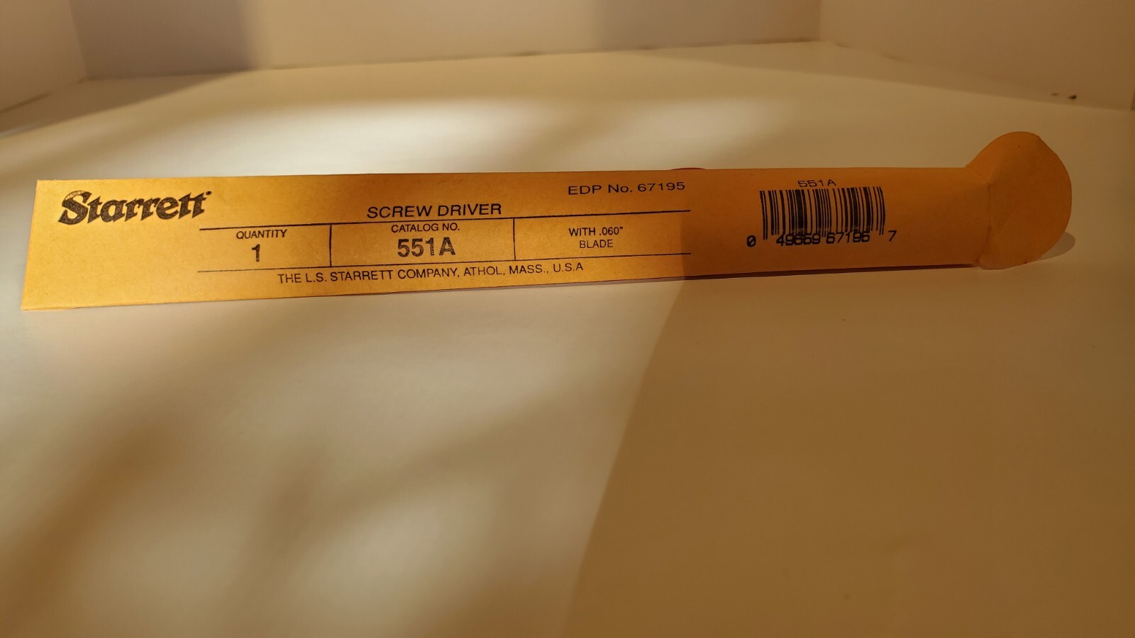 STARRETT Precision Screwdriver 551A .060″, 1.5mm Blade