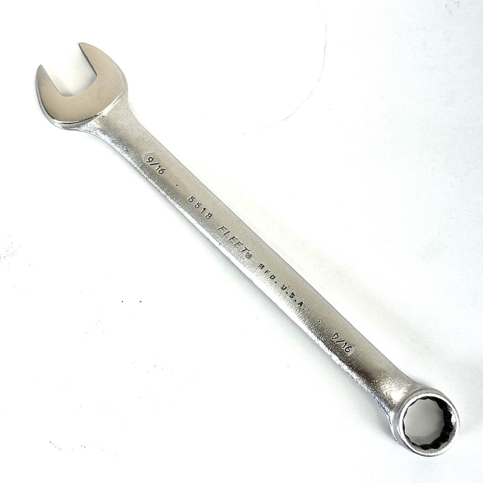 Fleet USA 5518 9/16 In SAE 12 Point Combination Wrench Vintage 9/16” Proto