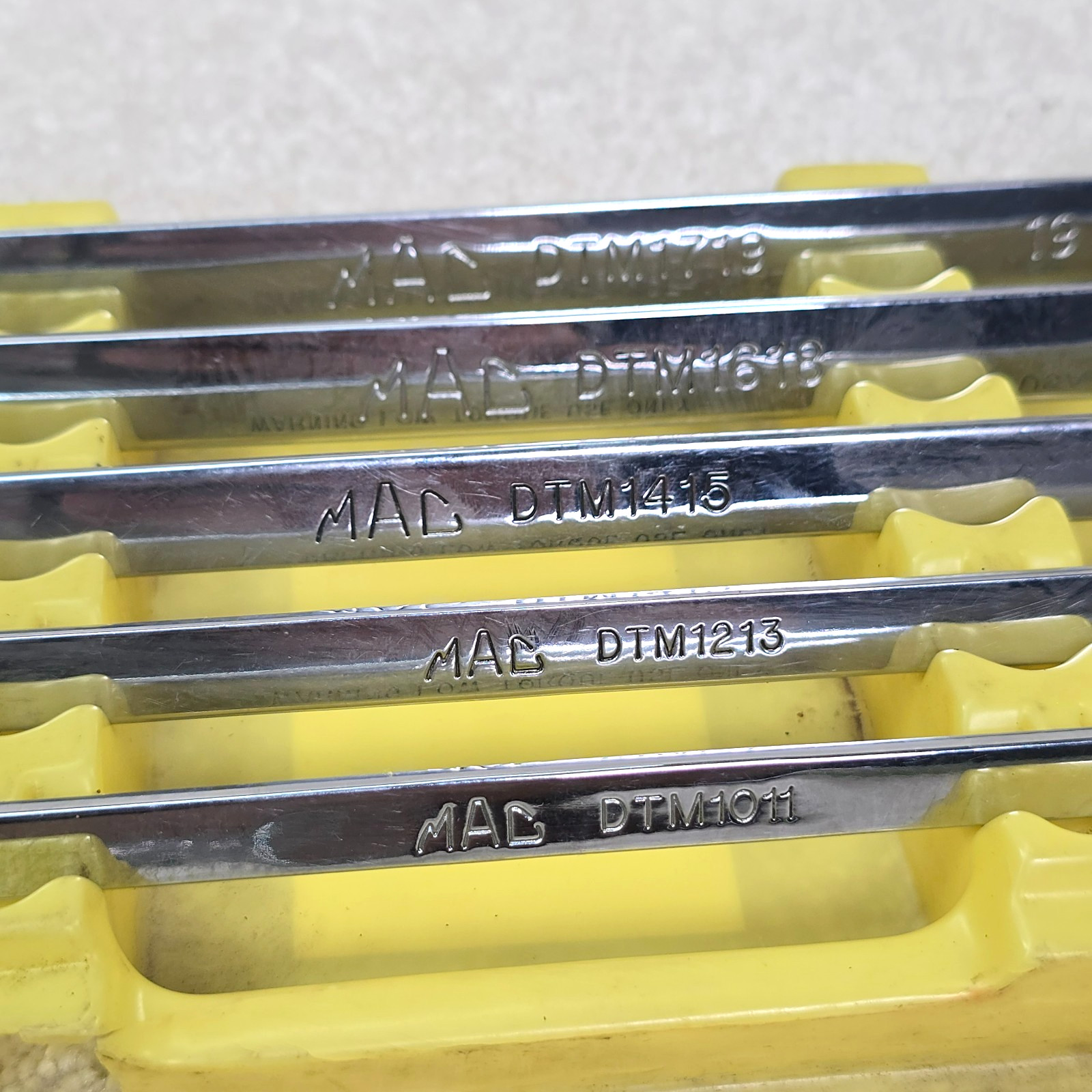 Mac Tools 5pc Metric Open End Tappet Wrench Set 10mm-19mm Thin Beam DTM50K Tray