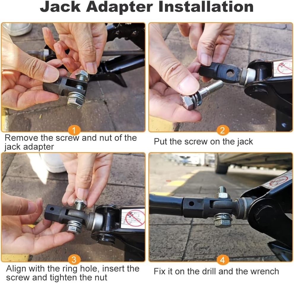 1/2 Inch Car Scissor Jack Adapter Chrome Vanadium Steel Drive Impact Wrench Tool