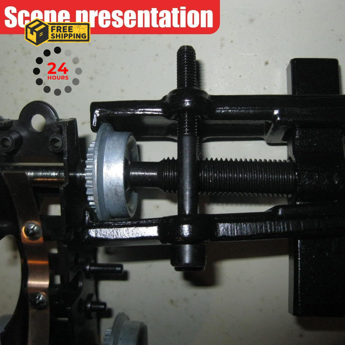 KPFILEH Two Jaw Bearing Gear Puller, 2» Carbon Steel Adjustable Black, Black
