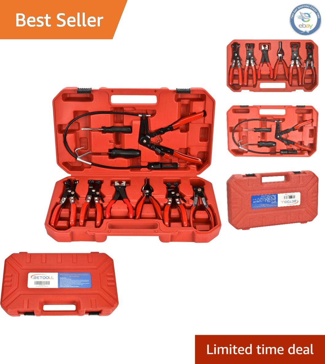 Comprehensive 9pc Hose Clamp Pliers Set – Essential for Auto and Plumbing Work