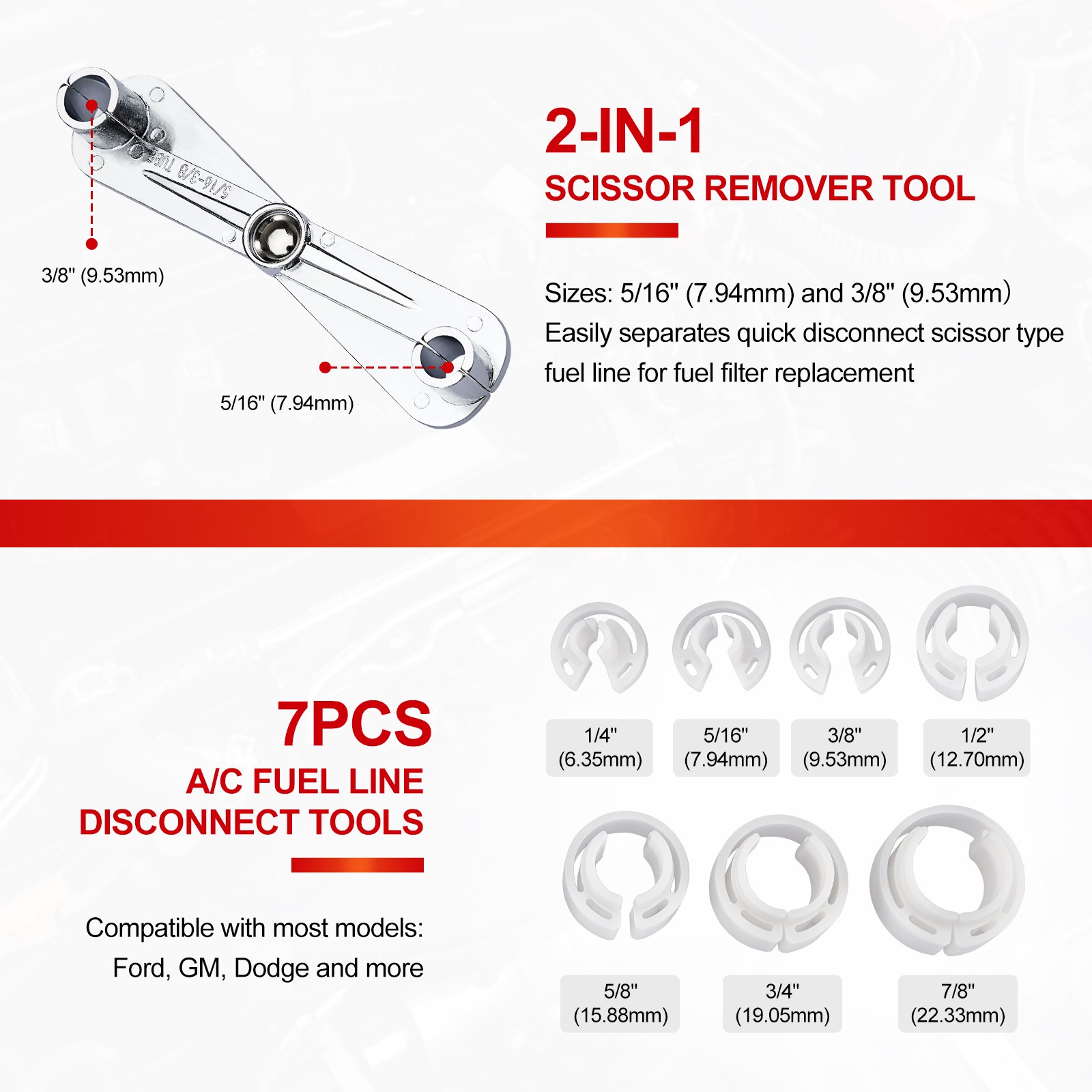 28Pcs Car Auto Air Conditioning Hose Fuel Pipe Line Disconnect A/C Tool Remover
