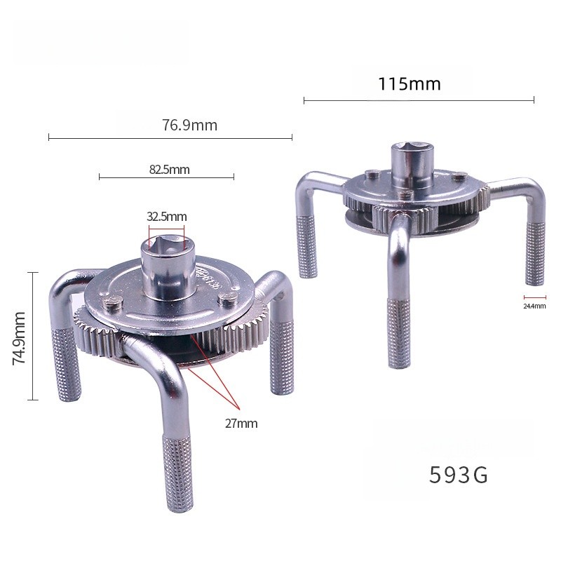 Chrome Vanadium Steel Round three Claw Machine Oil Filter Wrench Tool Car Auto