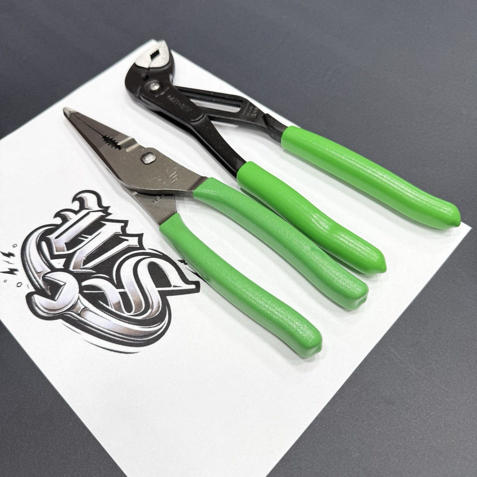 Snap-on Tools USA NEW 2pc GREEN Soft Grip Assorted Pliers Set LN47ACF AWPBX10
