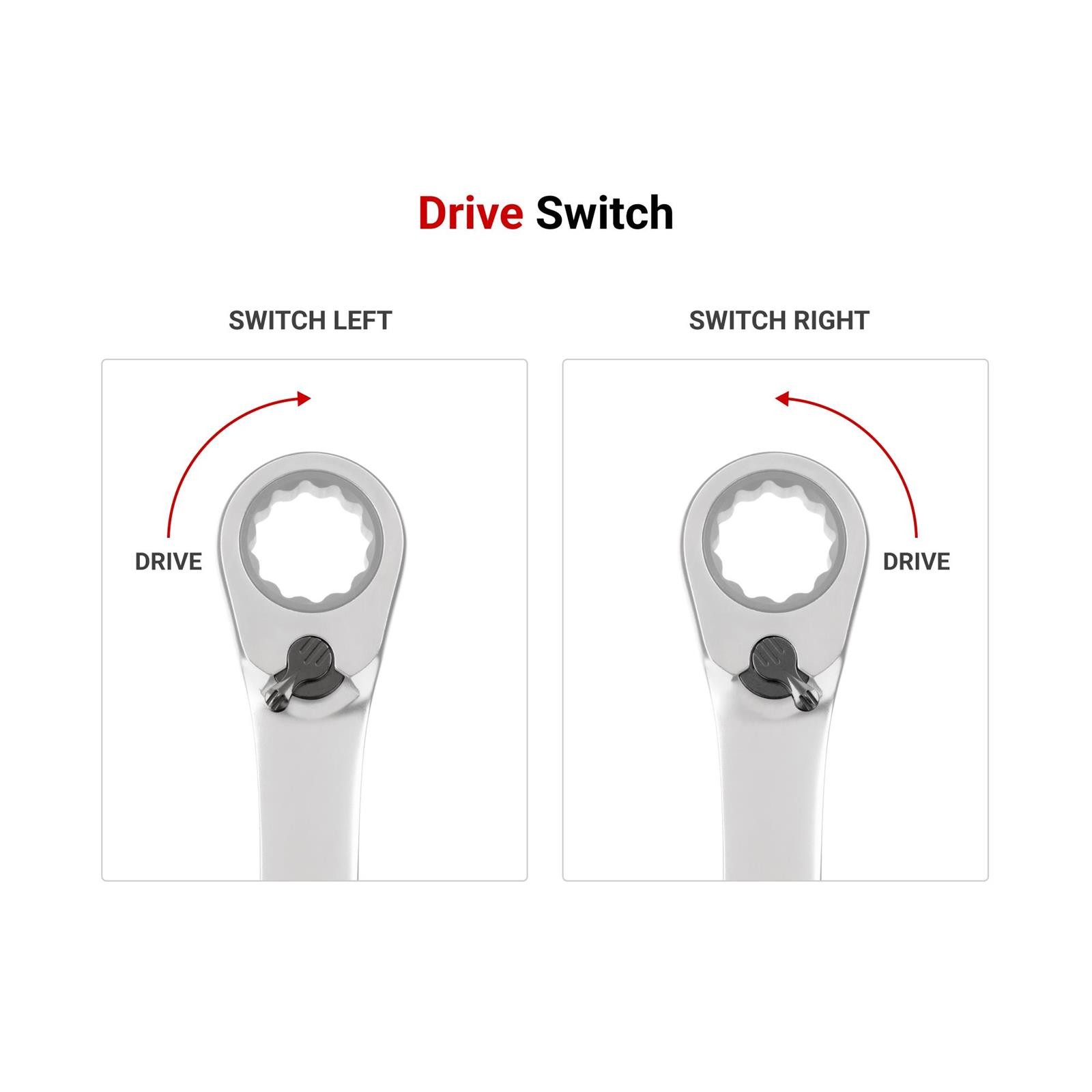 Tekton WRC94304 Reversible 12-Point Ratcheting Combination Set
