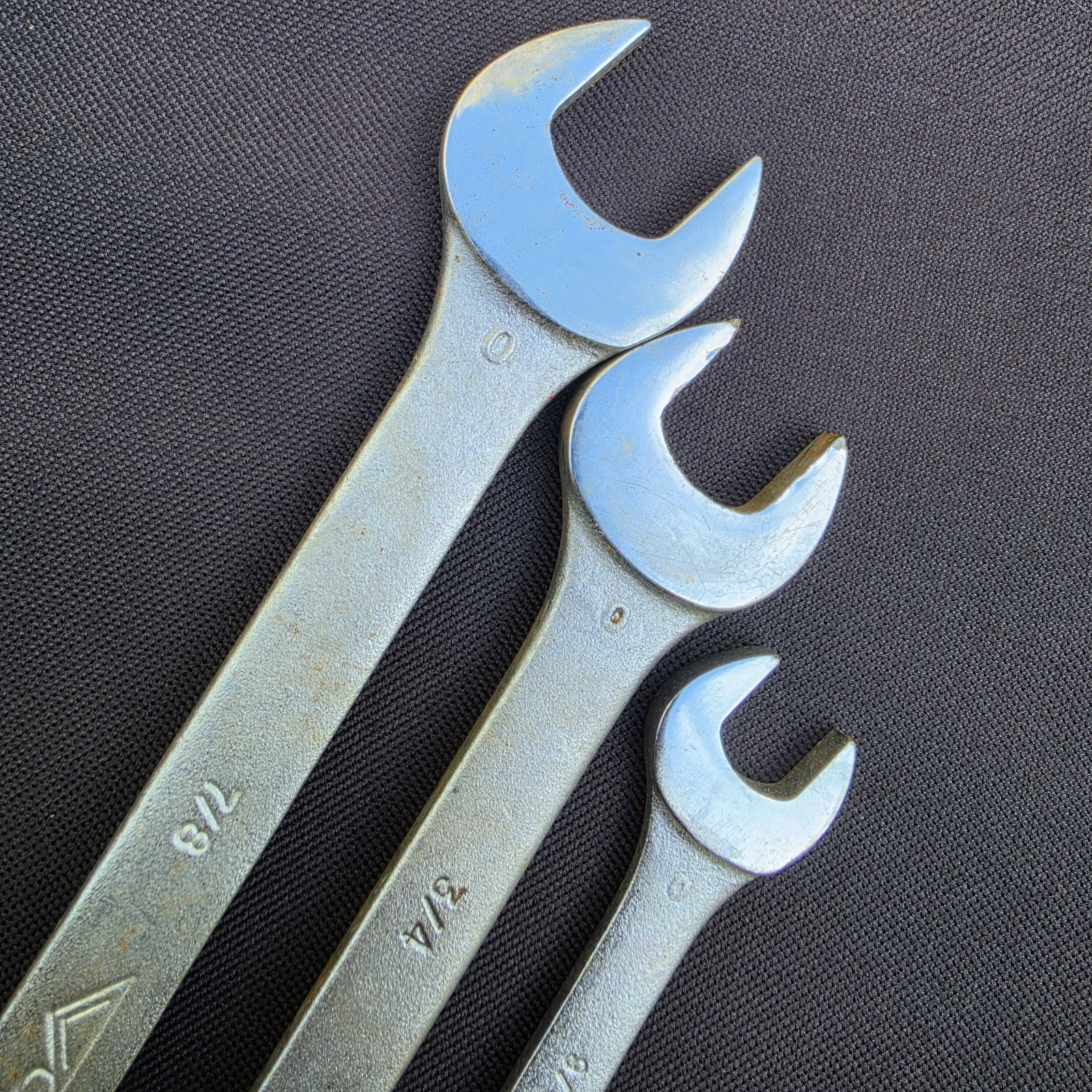 3 Vintage VULCAN Wrenches-12 Pt 1167 – 7/8 & 1163 9/16. 6 Pt XOE-624 – 3/4″.