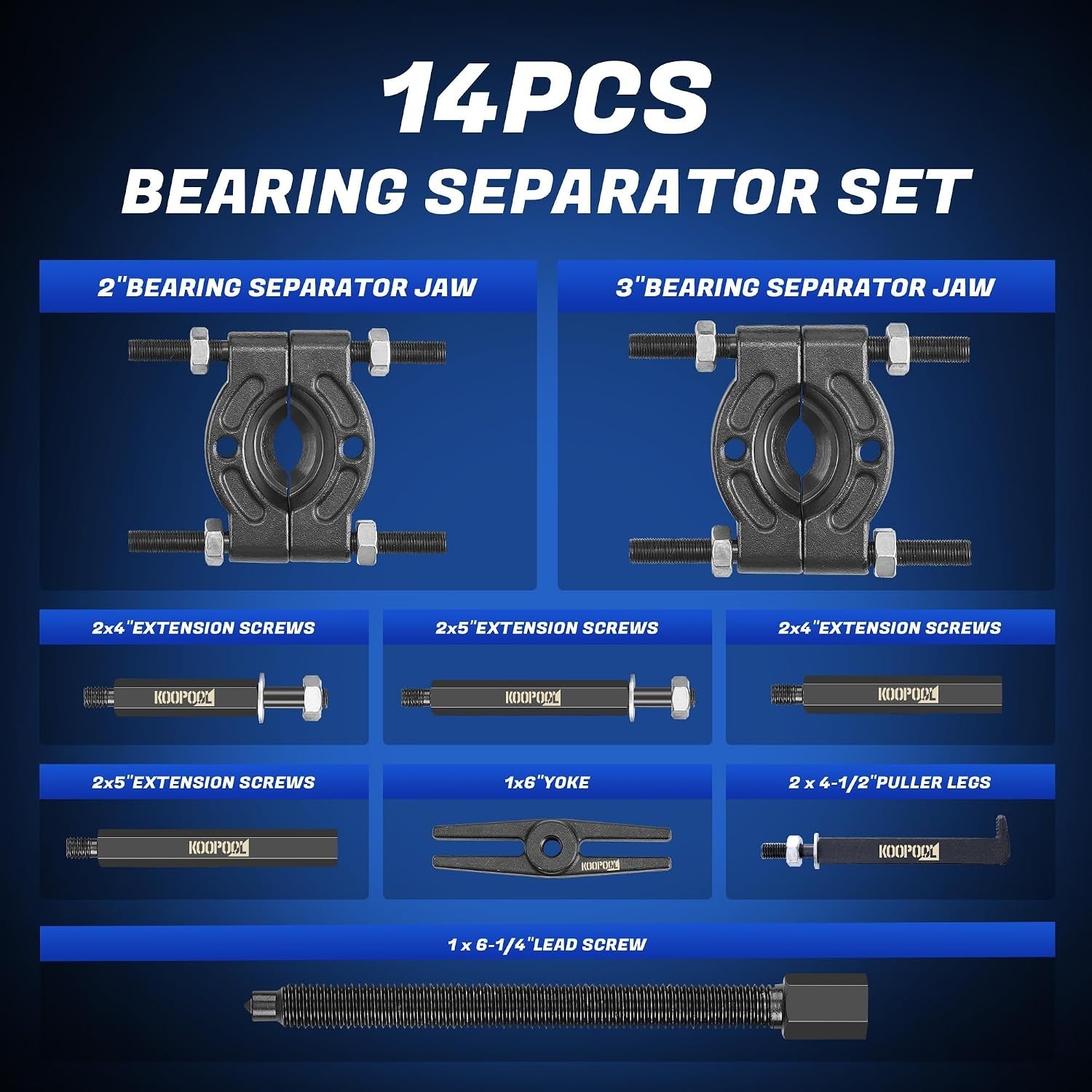 Bearing Puller and Splitter Kit, Separator and Puller Set, Pinion Bearing Pul…