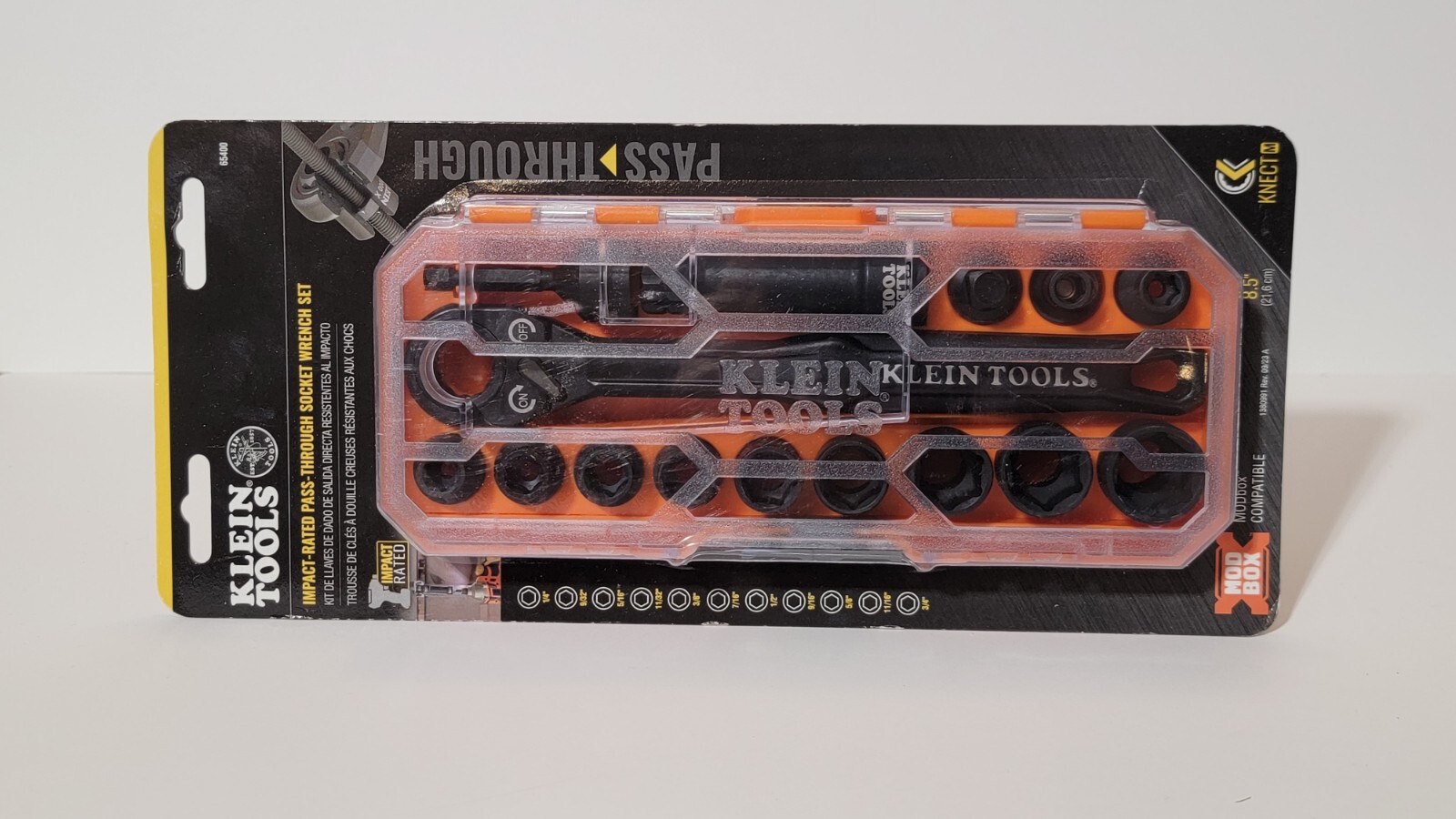 BRAND NEW! 8.5″ Klein Tools Impact Rated Pass Through Socket Wrench Set # 65400