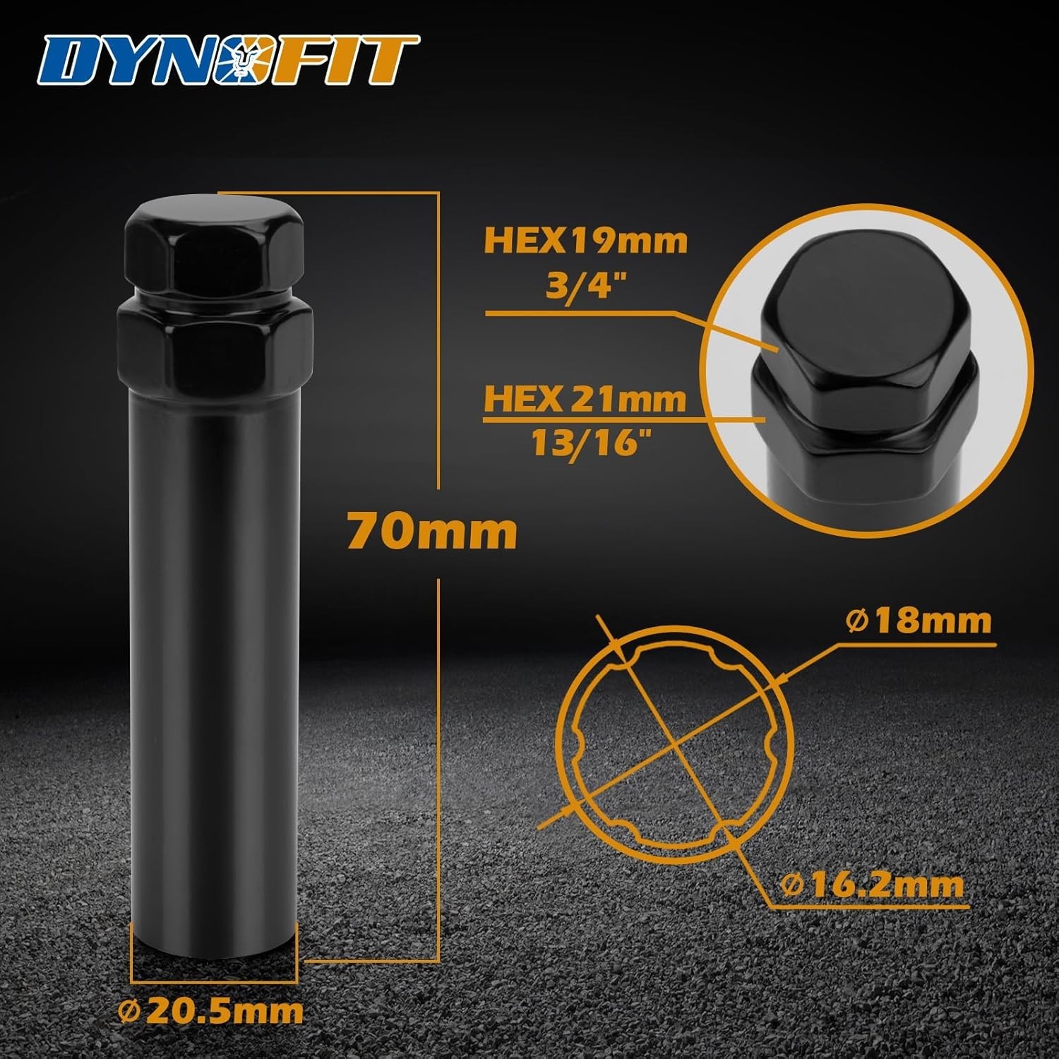 Durable Black Plated 6 Spline Lug Nut Key for Safe and Efficient Installations