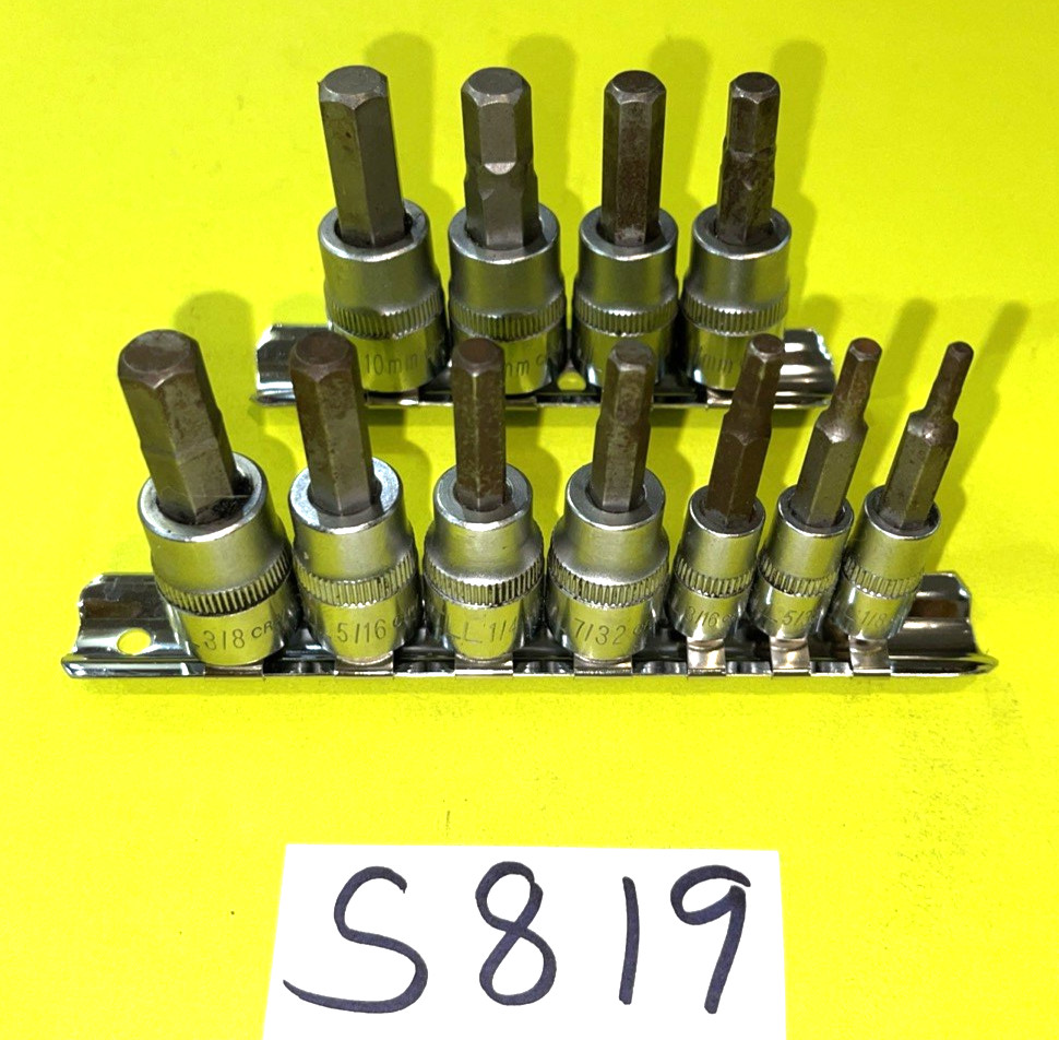 CORNWELL TOOLS 11 PIECE SAE. & METRIC MULTI DRIVE SHORT HEX SOCKET DRIVER SET
