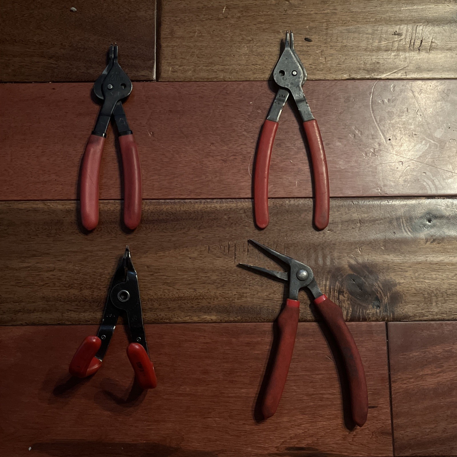 Mixed Plier Lot 4 Pieces – Retaining Ring, Kiwi, Snap Ring, See Description