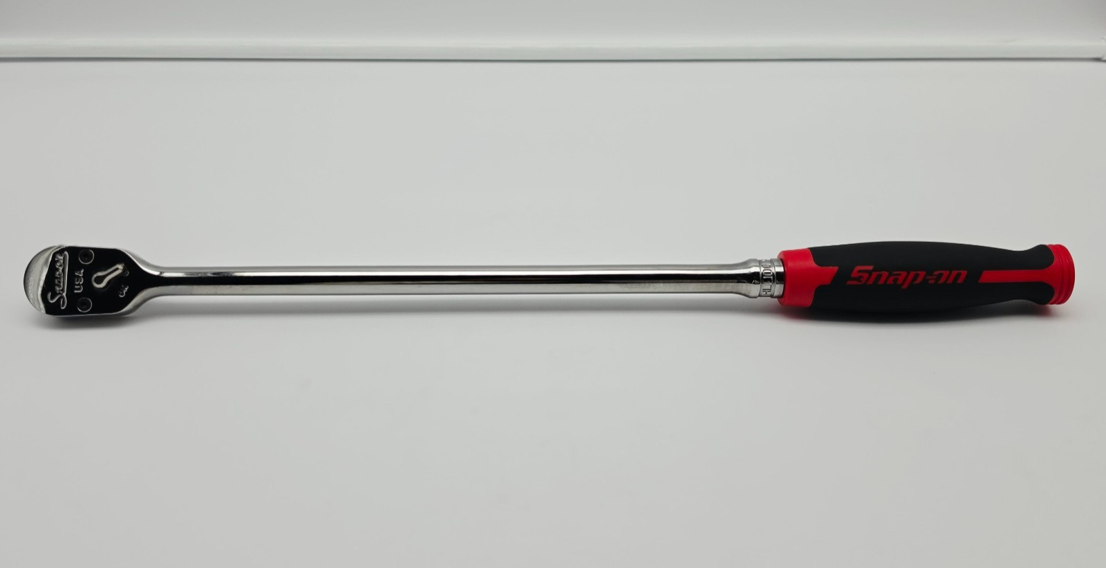 Snap-On FHLL100 3/8″ Drive Long Handle Ratchet 100 Tooth Red Soft Grip