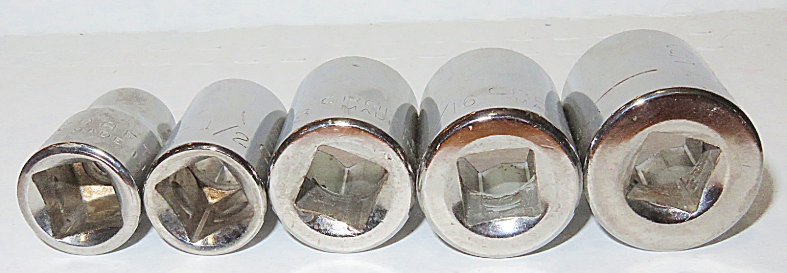 Craftsman USA 1/2” Drive 8 Point Socket Set 6pc Double Square Reverse Torx Nice
