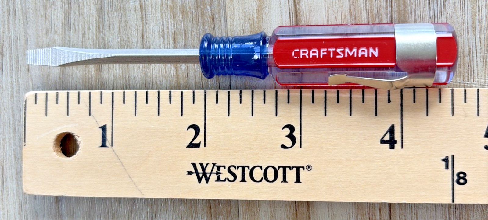 Craftsman 1/8″ Slotted Flathead Screwdriver with Clip 41421 Z AJ USA 4.5 inch