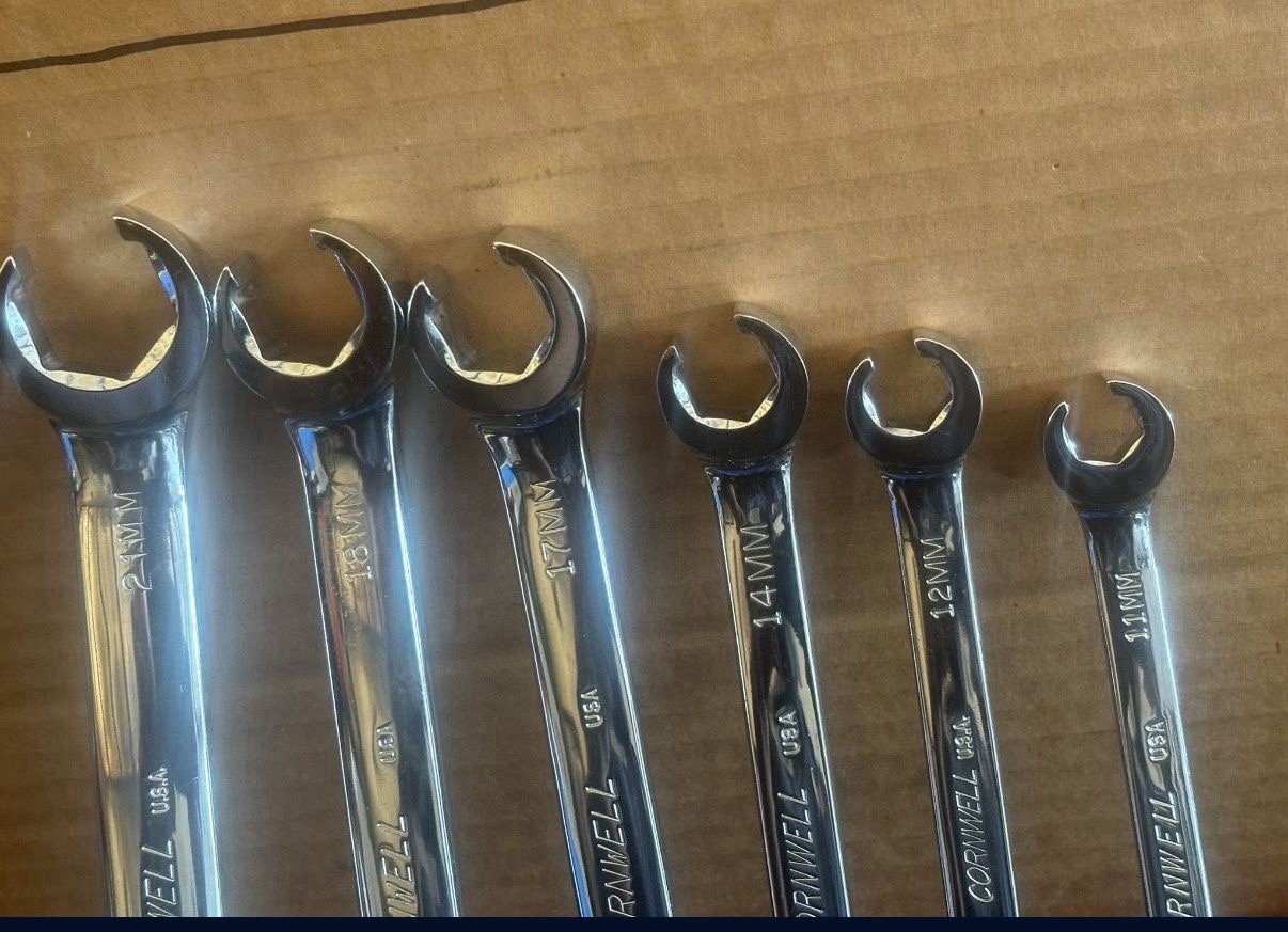 Cornwell Tools USA 6pc Metric BWFMP6ST 9mm to 21mm Metric Flare Nut Wrench Set