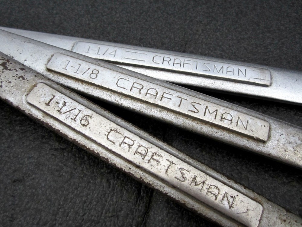 Vintage Craftsman 3pc Large Combination Wrenches 44706 77407 44708 USA