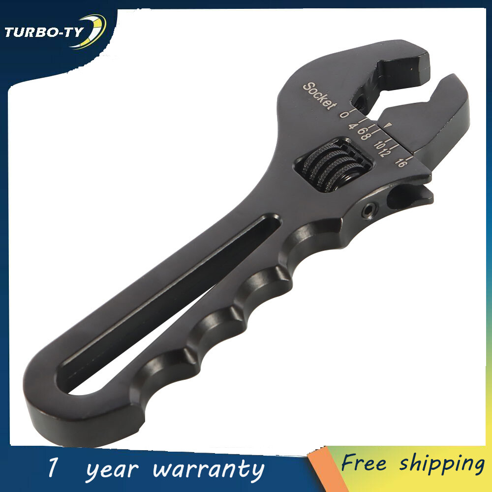 Black Adjustable Wrench Aluminum Tool Spanner for Hose End Fitting 3AN-16AN