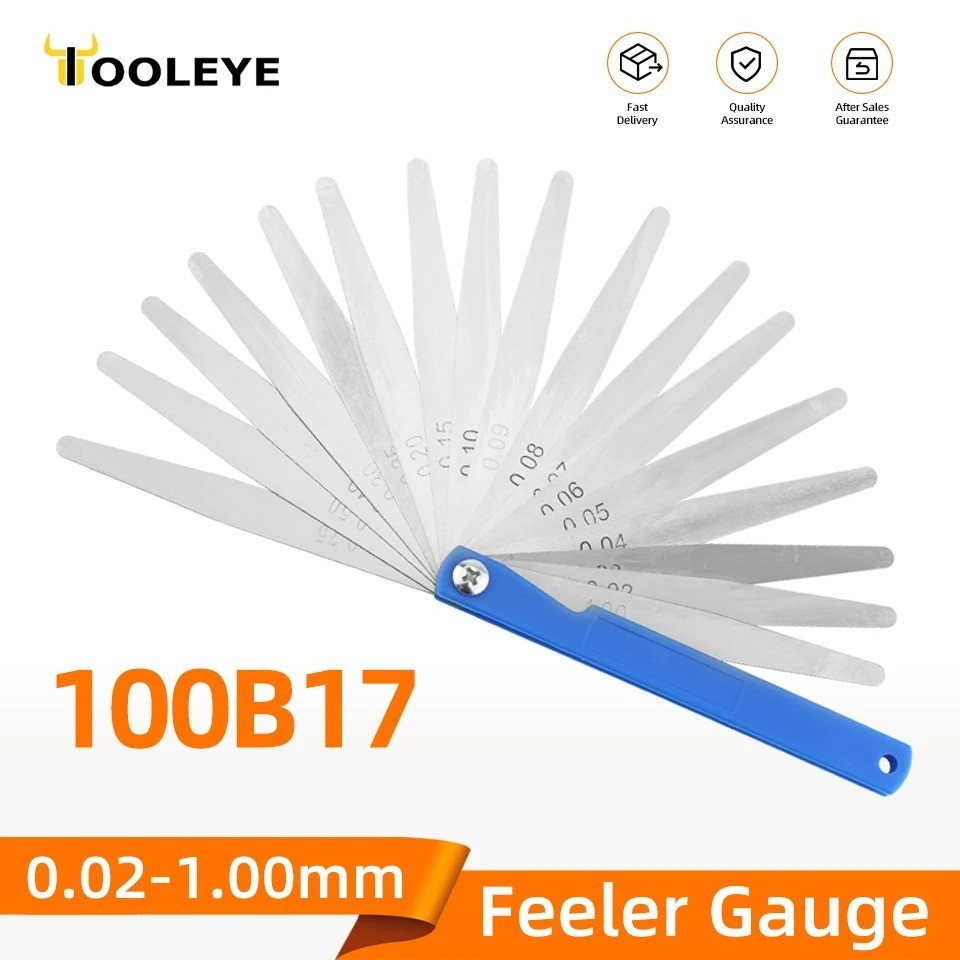 100B17 Feeler Gauge Set 0.02–1mm Metric Valve Spark Plug Gap Tool